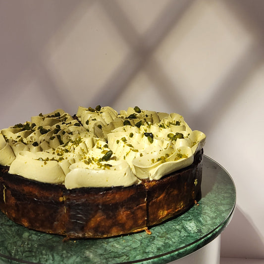 Smokey Pistachio Basque Cheesecake